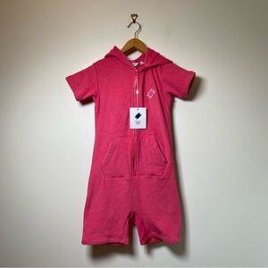 Towel Club Short Fitted Jumpsuit Dark Pink NWT